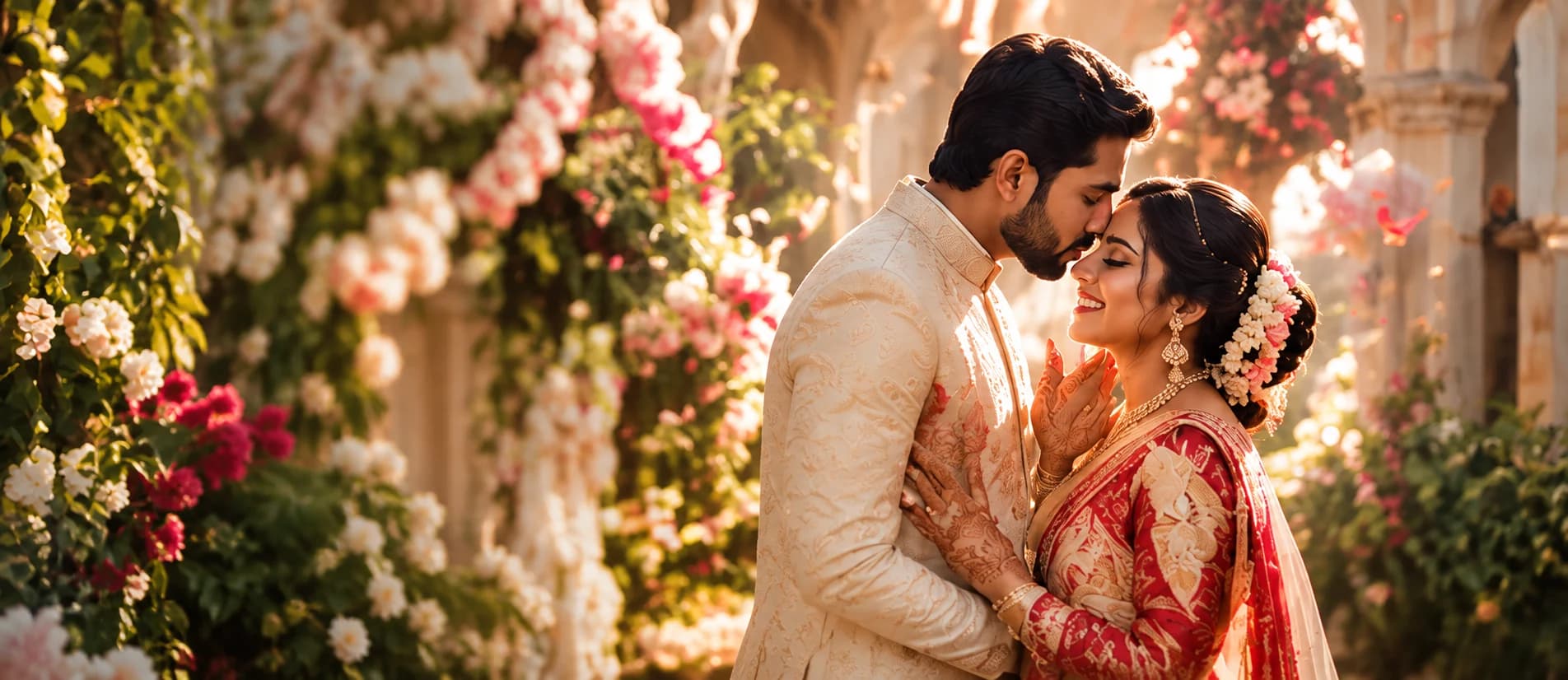 Indian couple celebrating their wedding with a photographer's eye for timeless moments